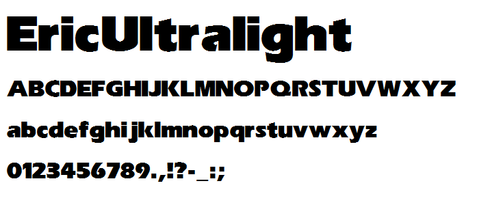 Eric Ultralight font
